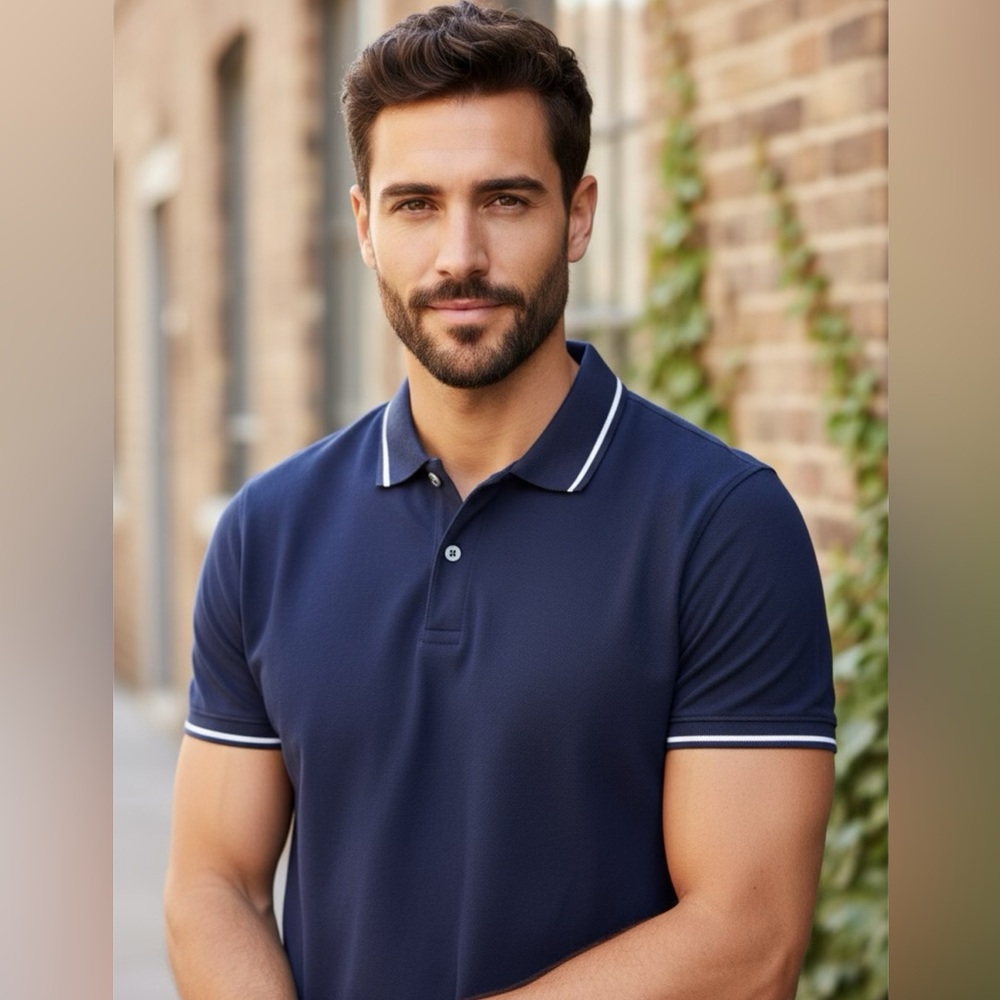 La Bottega Abbigliamento Polo‎ Shirt Mens L Navy Blue Italy Golf Nautical Preppy